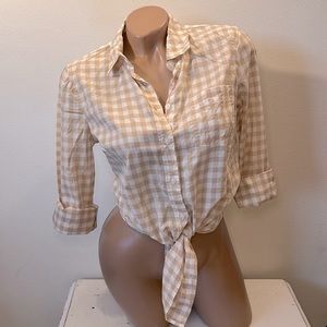 J Crew Gingham Button Down Shirt